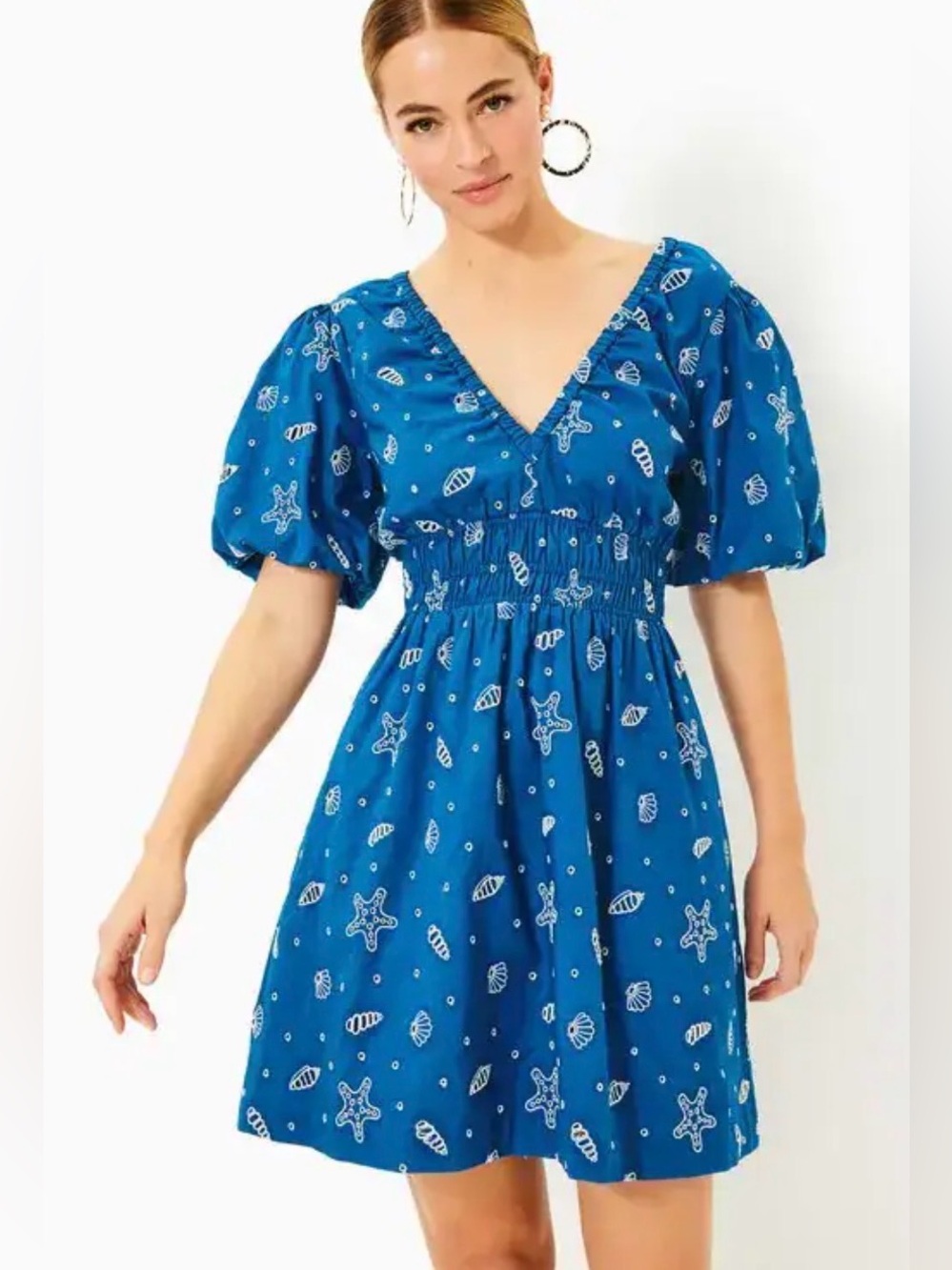 Lilly Pulitzer Kilynn Short Sleeve Eyelet Dress in Barton Blue